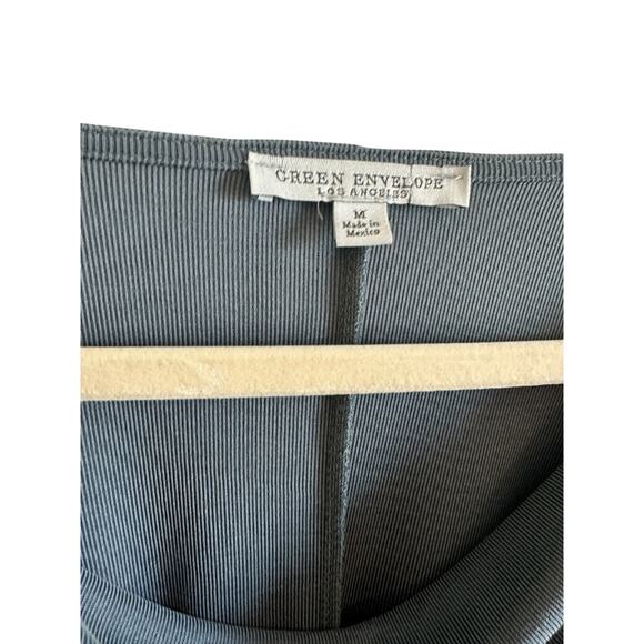 Green Envelope Los Angeles Women's Medium Gray Half Sleeve Droop Neck Blouse - Picture 5 of 9
